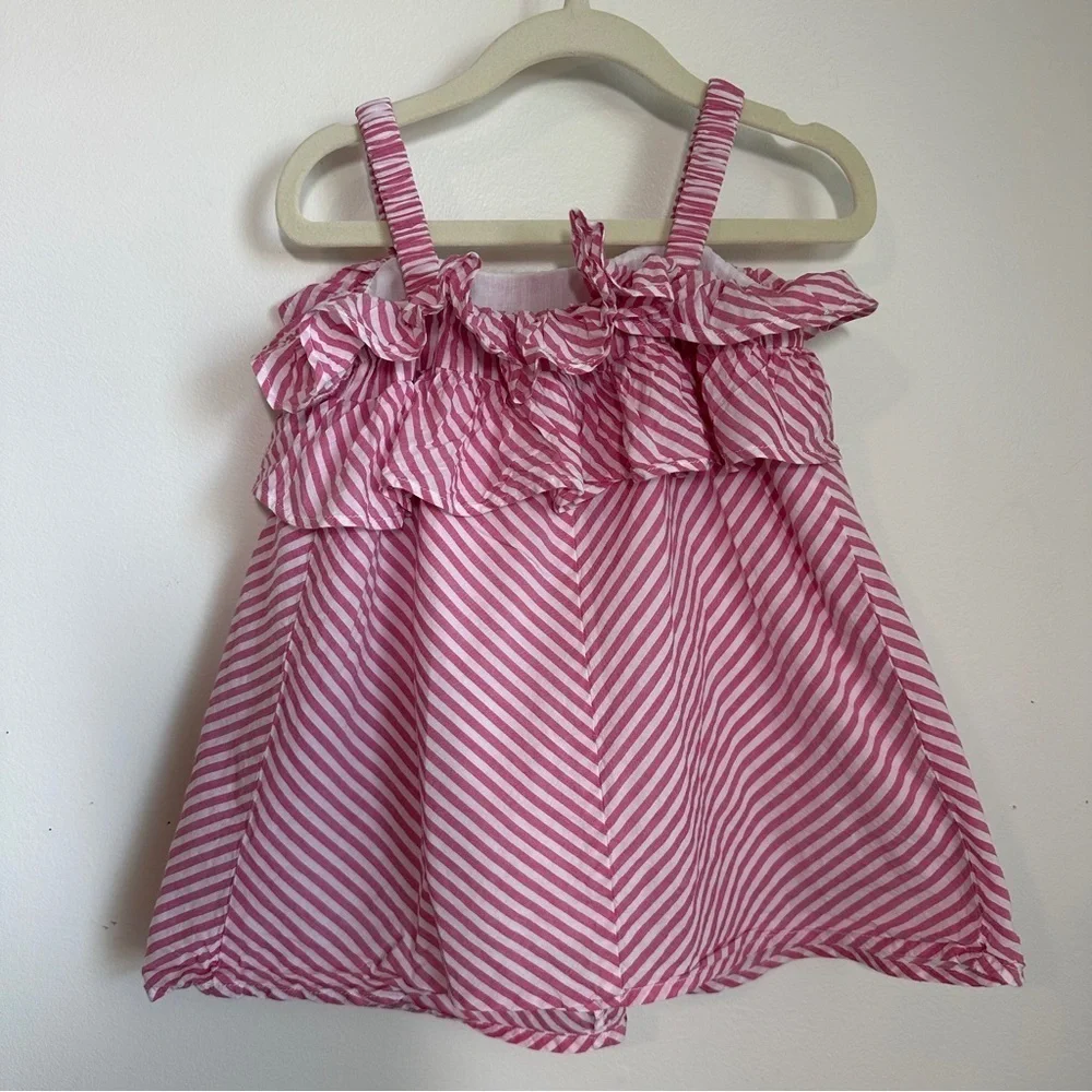 United Colors of Benetton Striped Tank Dress with Ruffles Sz 2Y